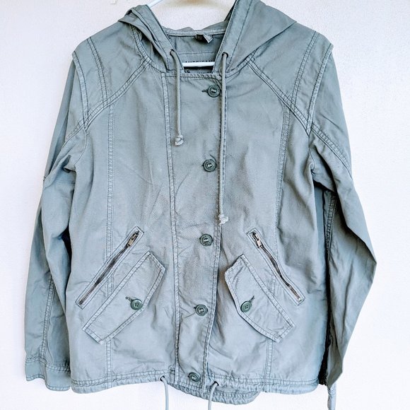 AMERICAN EAGLE OUTFITTERS Women's Hooded Military Utility Jacket  Size S  Green - Picture 6 of 6
